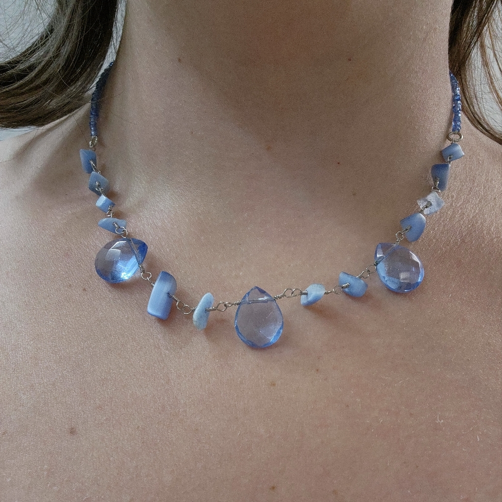 Light Blue Beaded Necklace
